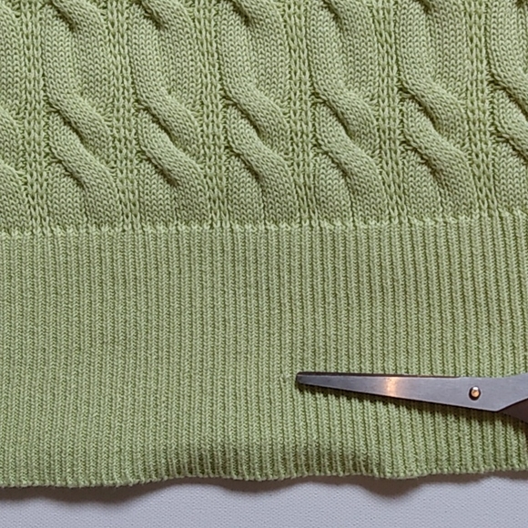 Jones Jyn Sweater Top Chunky Cable  Lime Green Size Medium - Picture 8 of 9